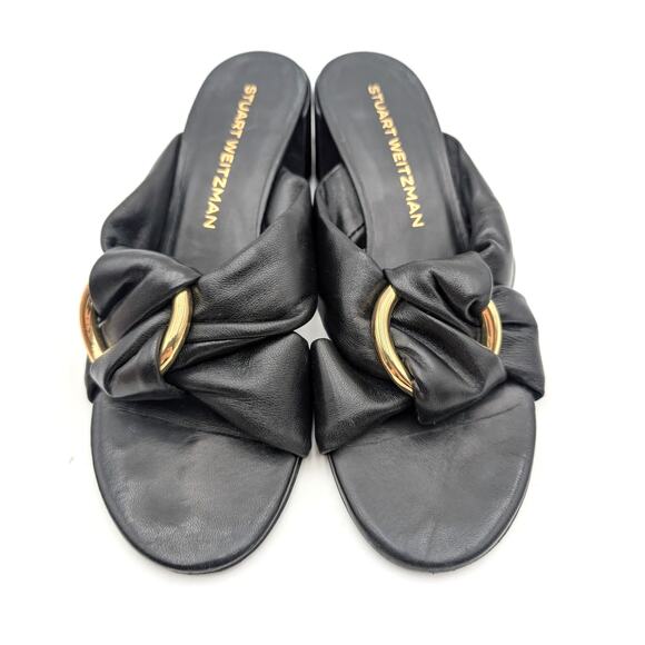 Stuart Weitzman Cece Block Heel Sandal Women's Open Toe Black Size US8B EU38.5 - Picture 13 of 14